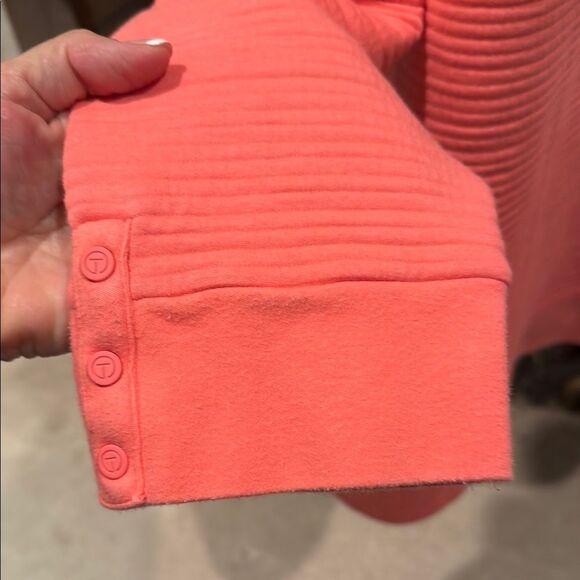 T by Talbots Tangerine Cowl Neck top with Cozy Ribbed Texture size XL - Picture 8 of 11